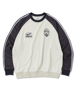 라인 테이프 트랙 져지 풀오버 아이보리