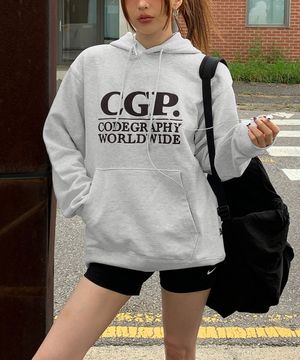 스퀘어 로고 후디_오트밀