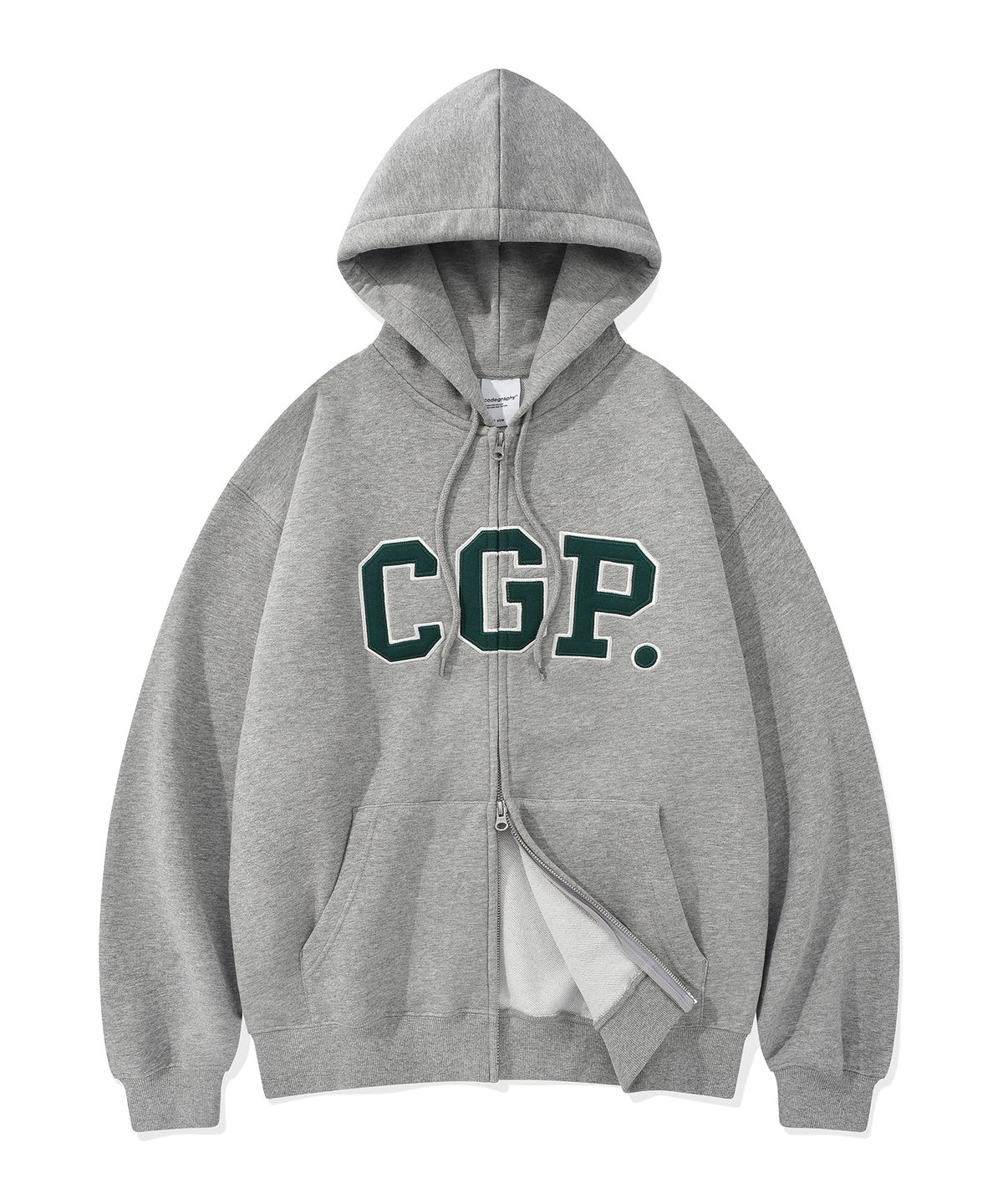 코드그라피(CGP) CGP 아치 로고 후드 집업_그린