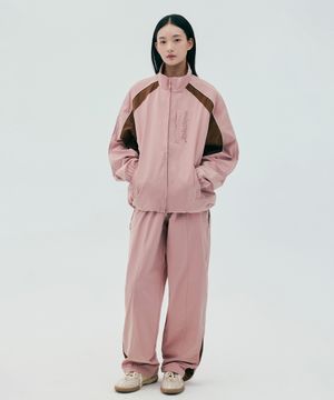 배색 테크 숏 자켓_핑크BES 셋업