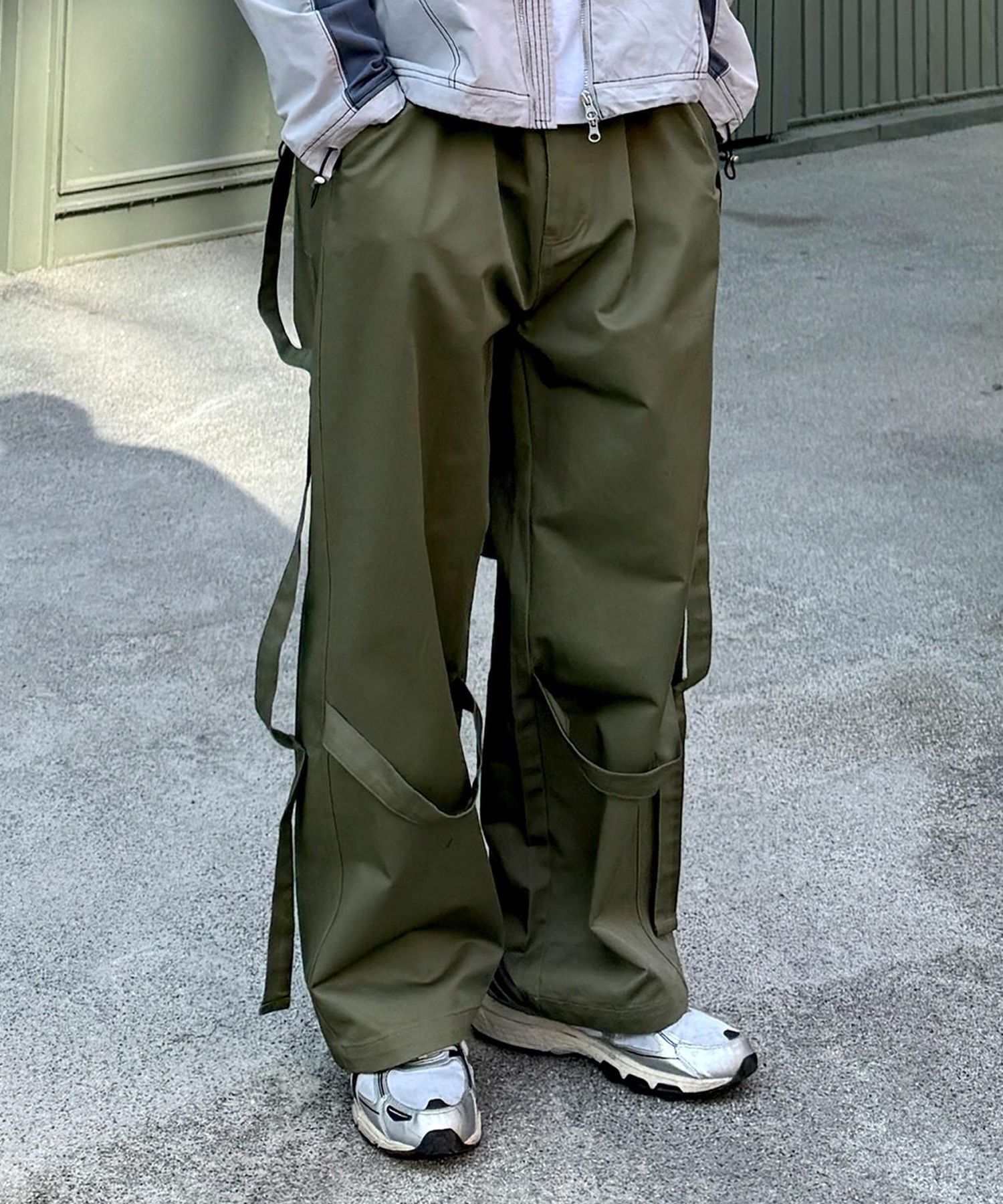★2025SS新作★ROMANTIC CROWN★WIDE BONDAGE PANTS MUSINSA | ROMANTIC CROWN Wide Bondage Pants_Khaki