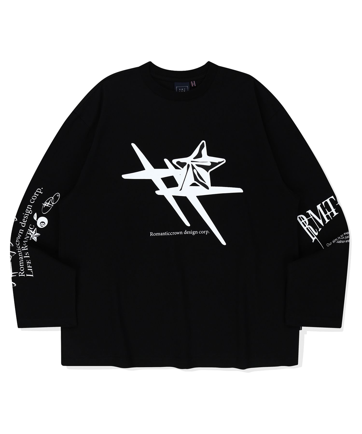 MUSINSA | ROMANTIC CROWN New Romantic Long Sleeve T-Shirt_Black