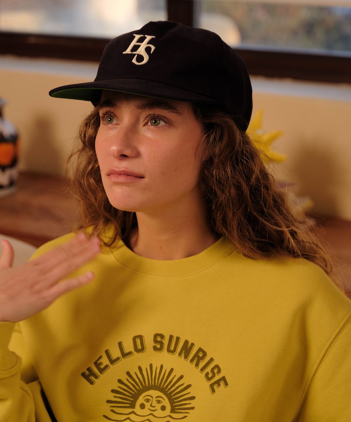 헬로 선라이즈(HELLO SUNRISE) HS Logo Relaxed Fit 5panel Cap_Navy