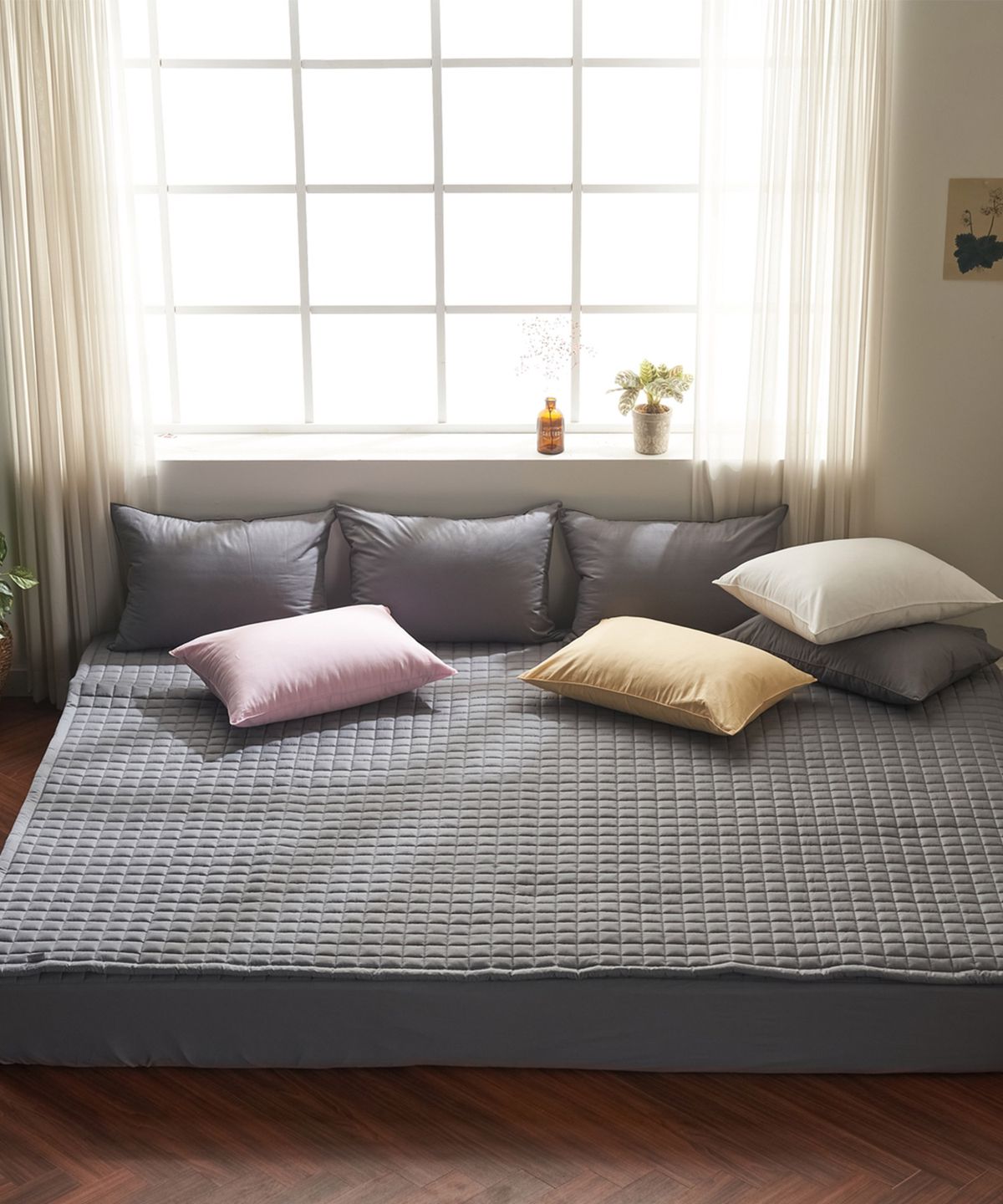 샤이닝홈(SHININGHOME) 마인 S15 40수 순면 논슬립 침대패드 패밀리 3size 8컬러