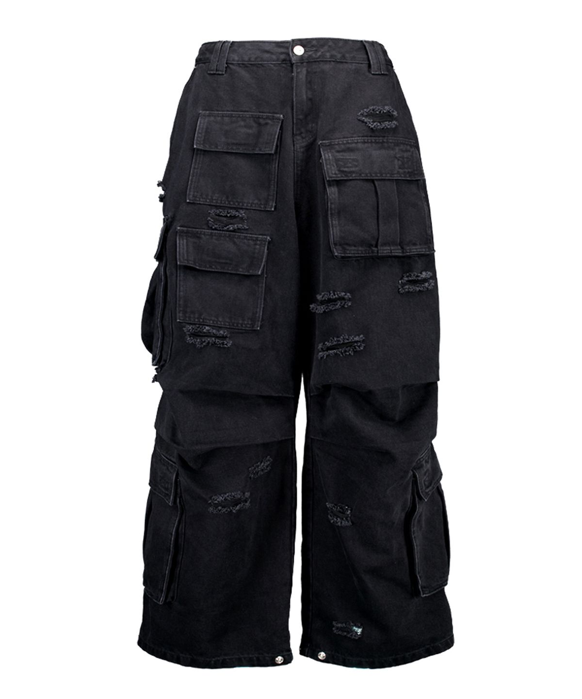포스센스티브(FORCESENSITIVE) [FST] MASSIVE WASHED BLACK CARGO PANTS