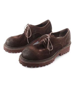 6.5cm 페더 코만도솔 스웨이드 더비 슈즈 브라운