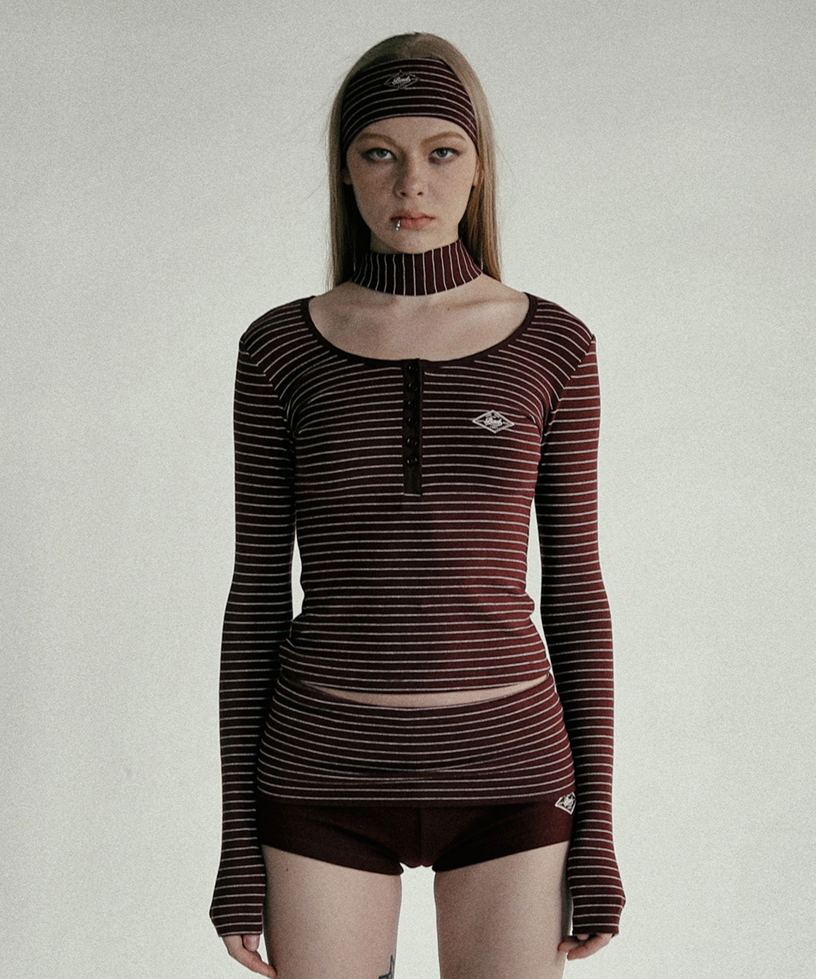 Tシャツ・カットソー BADBLOOD Beyond Soft Henley Neck Long Sleeve 5BMM095 org.jpg
