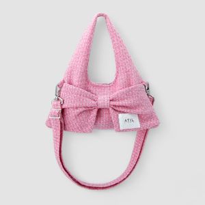 트위드 미니 리본 호보 도트 앤 크로스백 _ [핑크]