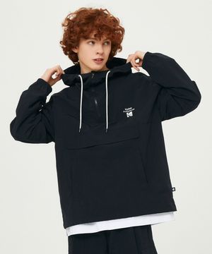 에센셜 빅로고 후드 피스테 BLACK