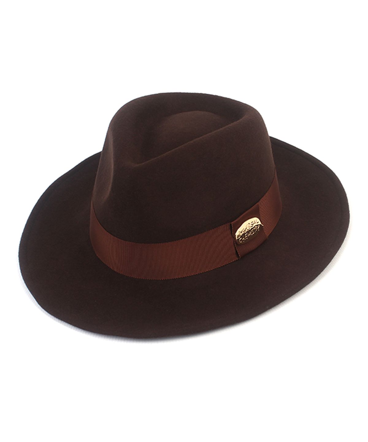 유니버셜 케미스트리(UNIVERSAL CHEMISTRY) V Wire Line Brown Wool Fedora 울페도라