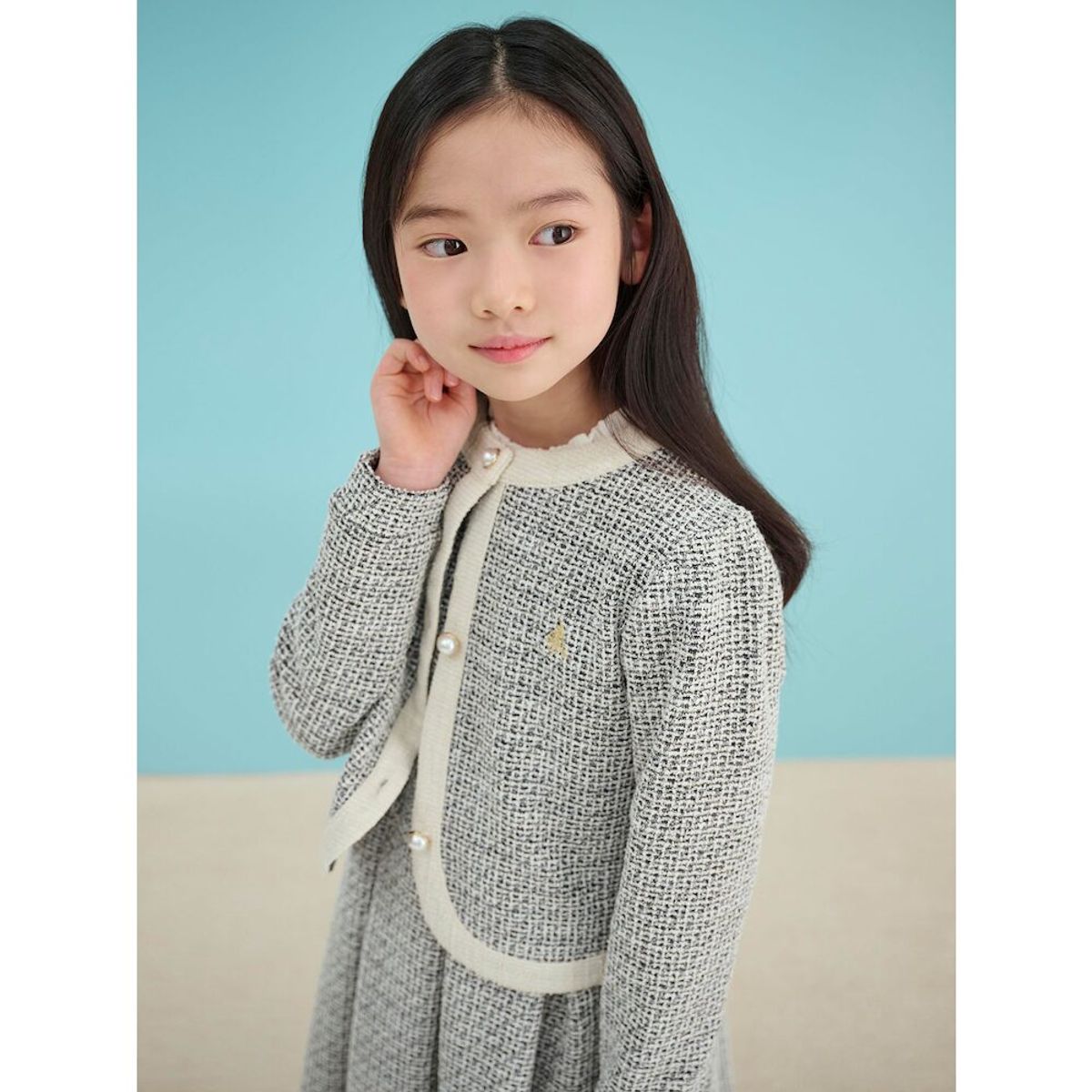 빈폴 키즈(BEANPOLE KIDS) 클래식 저지 트위드 원피스&자켓 SET  블랙 (BI5171G905)