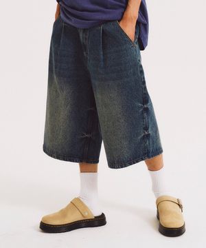 도밍고 데님 쇼츠 블루