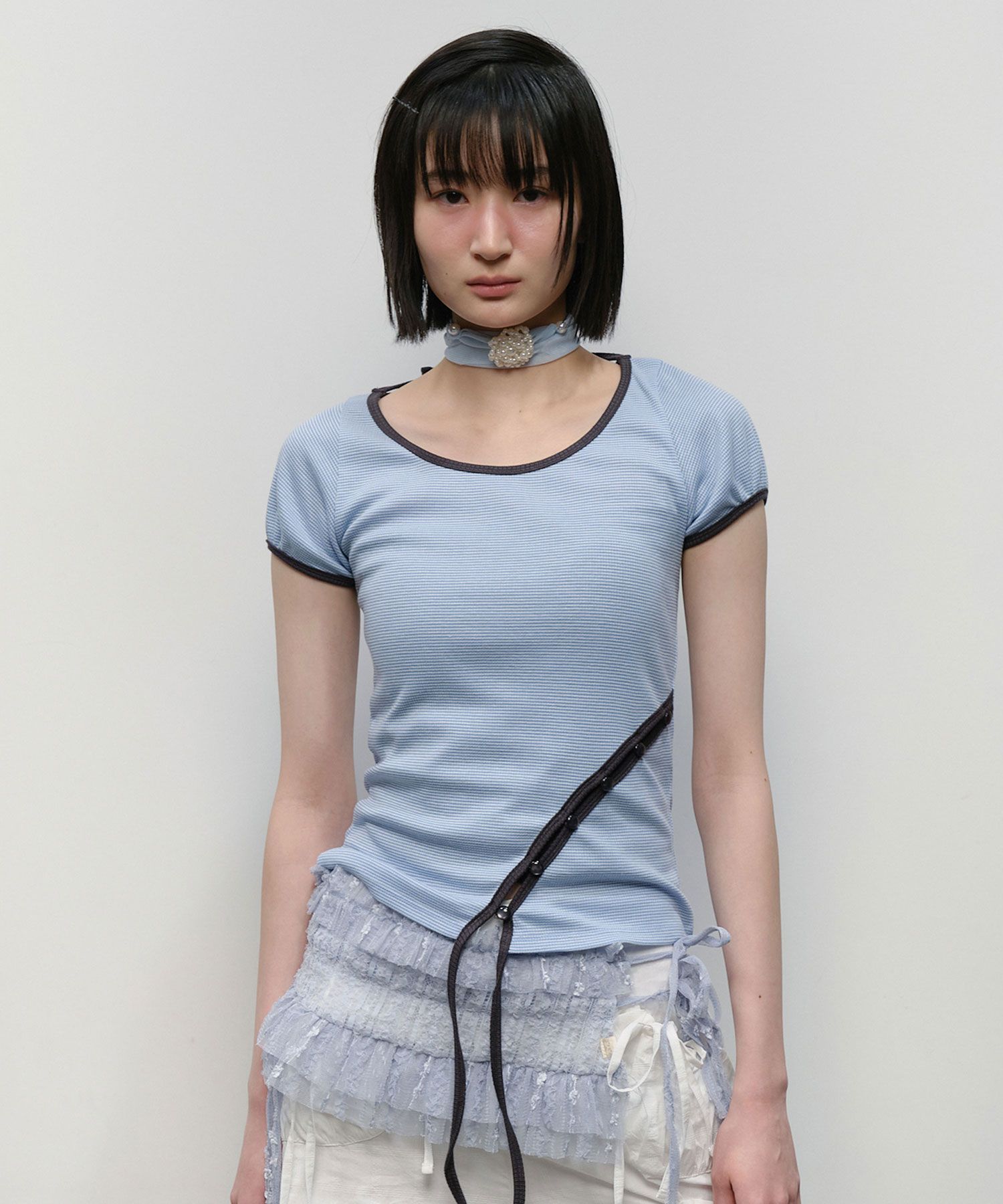 【typeservice】25ss Ruffled Lace Layered Wrap Skirt MUSINSA | TYPESERVICE Ruffled Lace Layered Wrap Skirt [Sky Blue]
