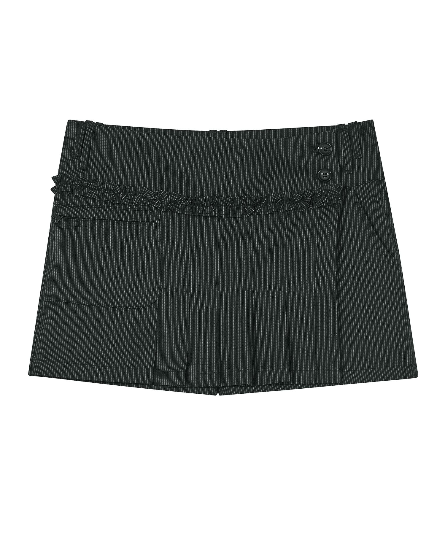 【typeservice】25ss Stripe Wrap Skort MUSINSA | TYPESERVICE Stripe Wrap Skort [Black]
