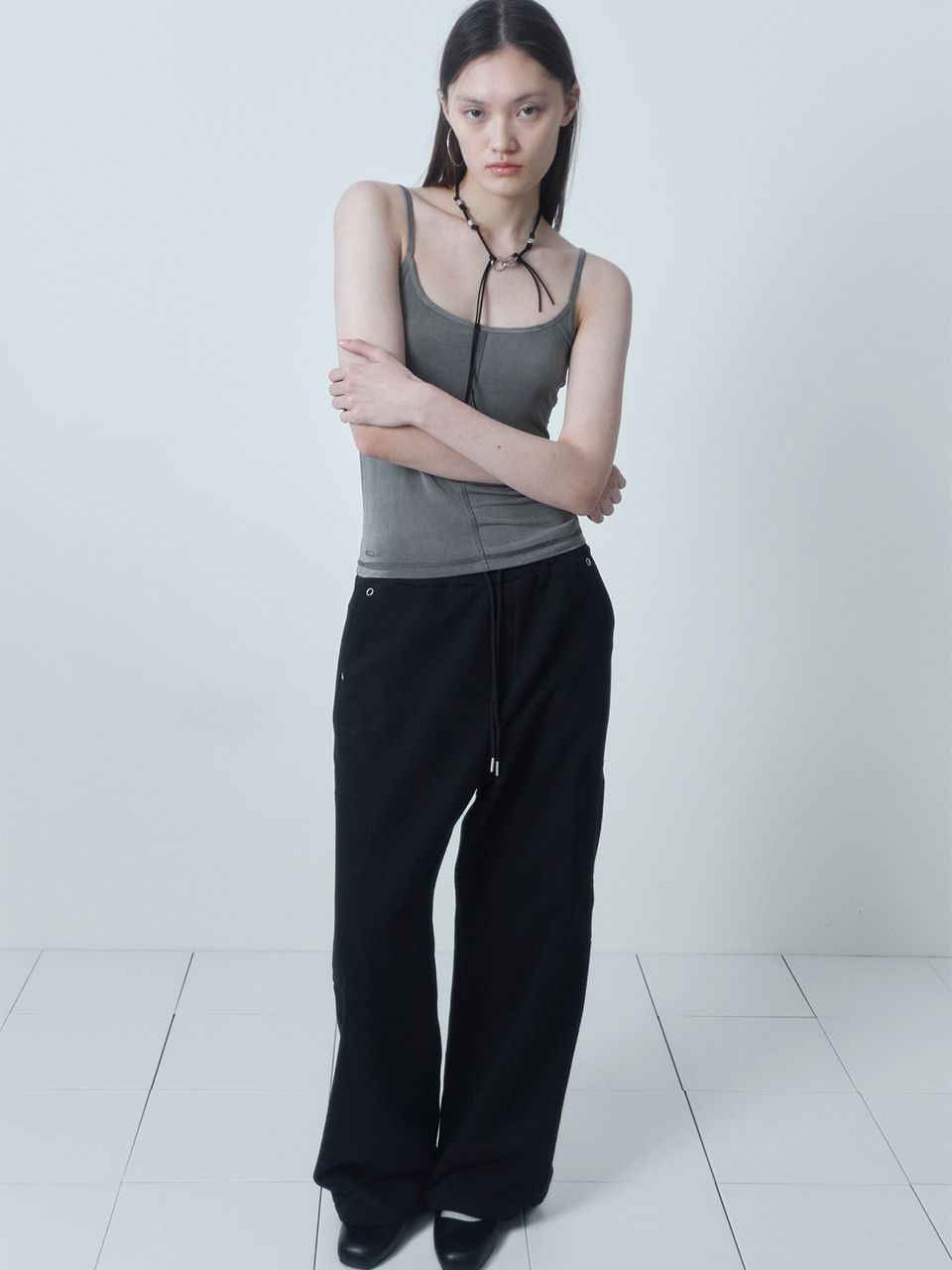 MUSINSA | CERRIC SIDE ZIPPER COTTON PANTS / BLACK