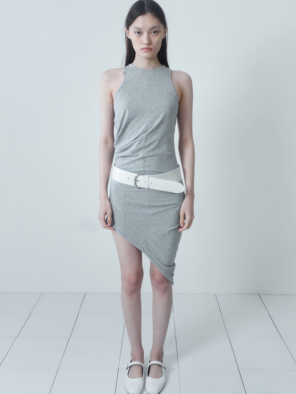 ★CERRIC★WAVE LONG SLEEVELESS DRESS★1572★Grey★韓国★人気 MUSINSA公式 | CERRIC WAVE LONG SLEEVELESS DRESS / GRAY
