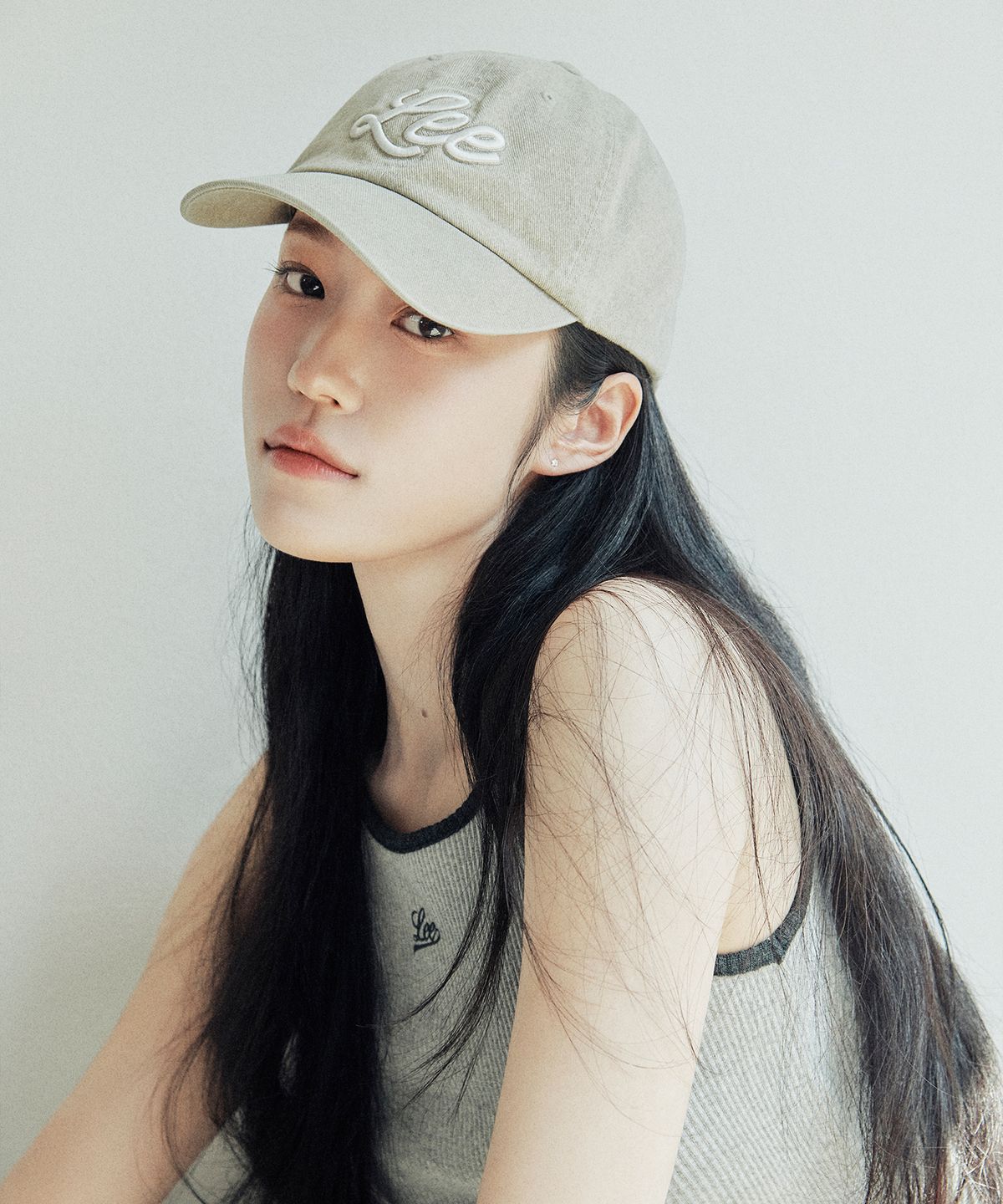 리(LEE) 빅 유니온 로고 볼캡 베이지