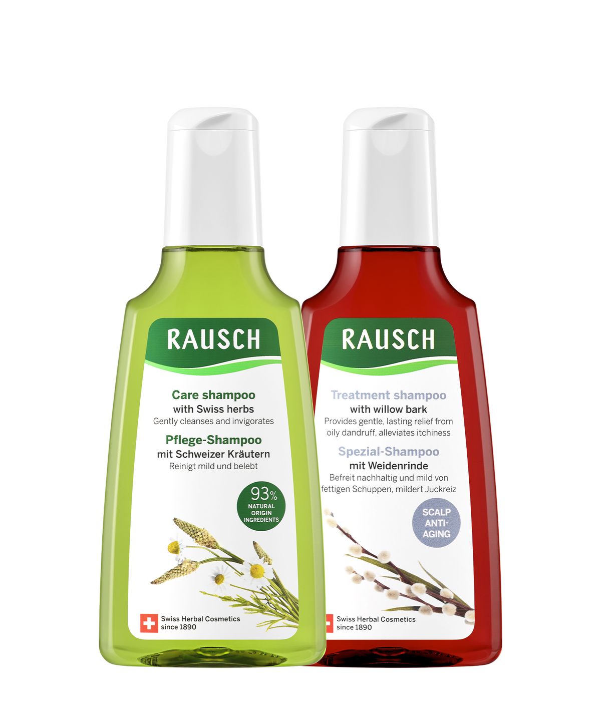 라우쉬(RAUSCH) 스위스허벌 샴푸200ml + 윌로우바크 샴푸200ml