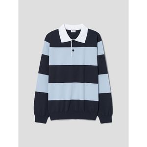 Block Pattern Polo  Sky Blue