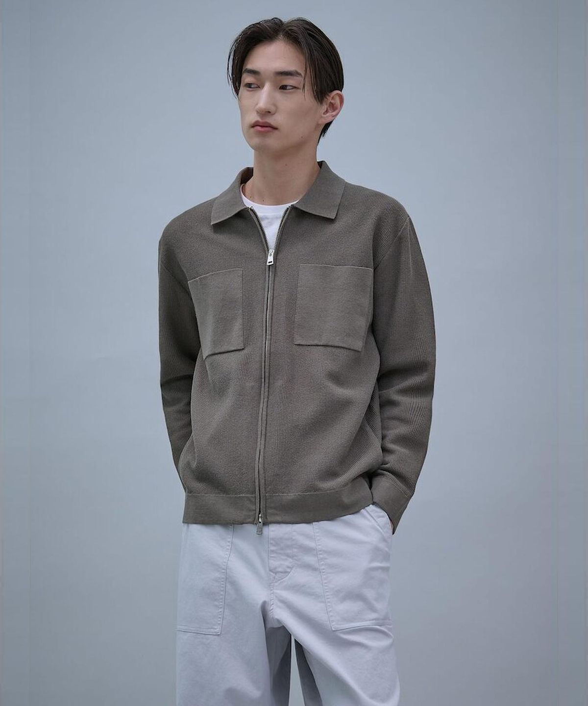 시프트지(SHIFT.G) Zipup Cardigan  Khaki