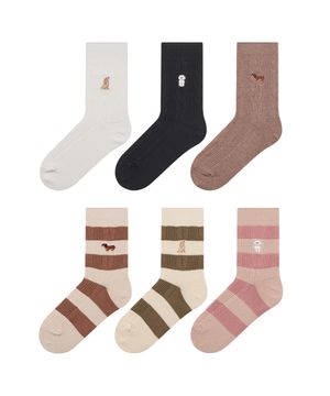 [3PACK] 여성 코지 트위스트 꽈배기 중목 양말_2colors