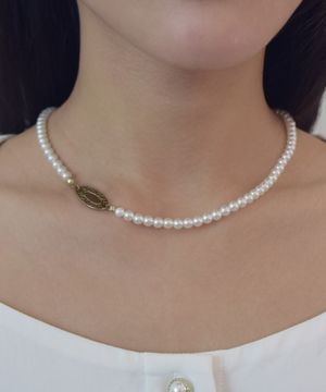 Gold Label Point Pearl Necklace - Cream