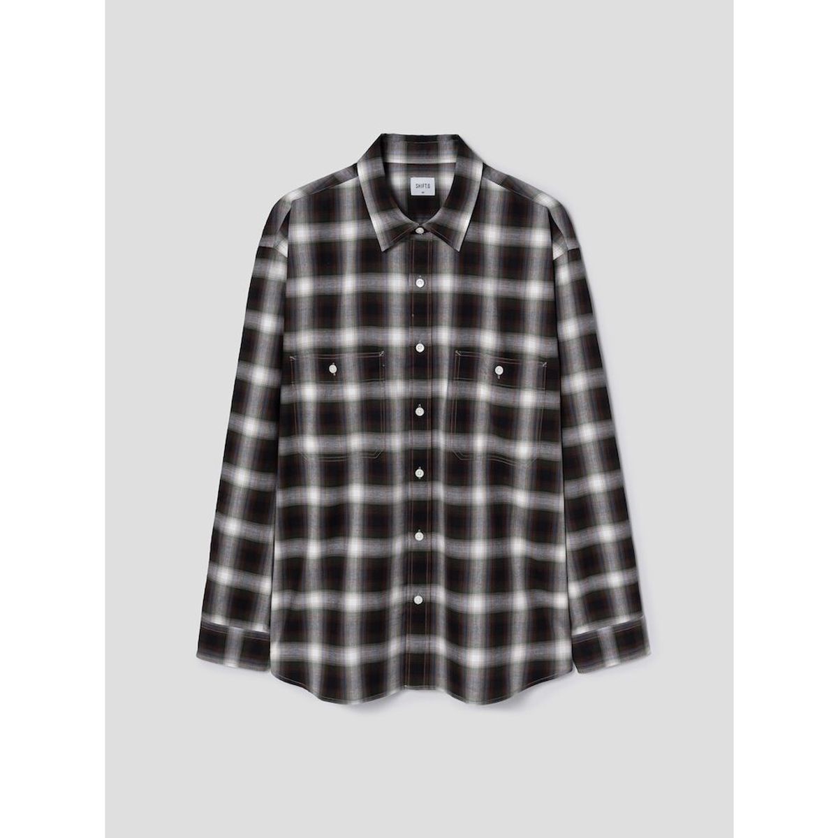 시프트지(SHIFT.G) Ombre Check Cloud Shirts  Brown