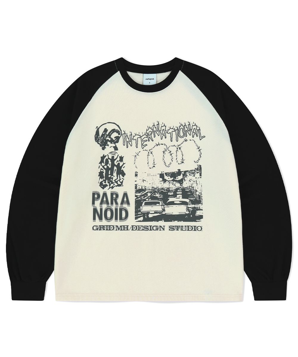 MUSINSA | MAHAGRID INTERNATIONAL RAGLAN LS TEE CREAM