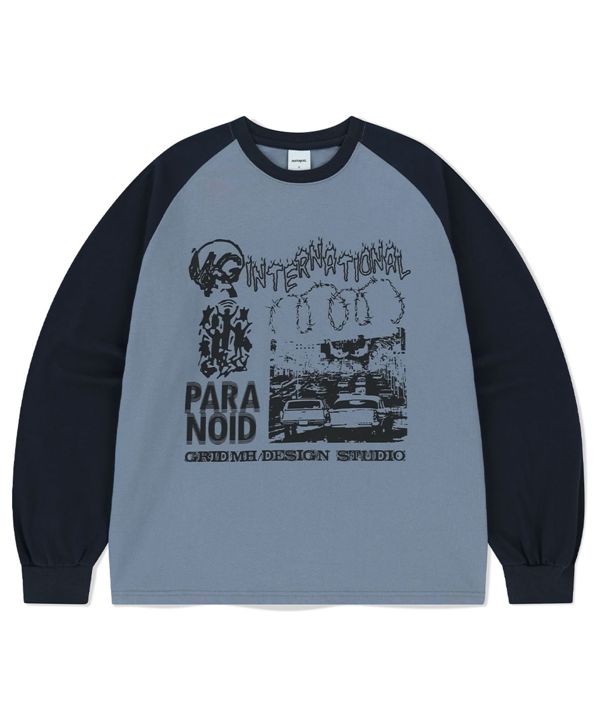 마하그리드(MAHAGRID) INTERNATIONAL RAGLAN LS TEE BLUE(MG2DFMT561A)