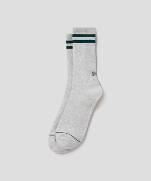 Stripe Back Logo Casual Socks  Light Grey