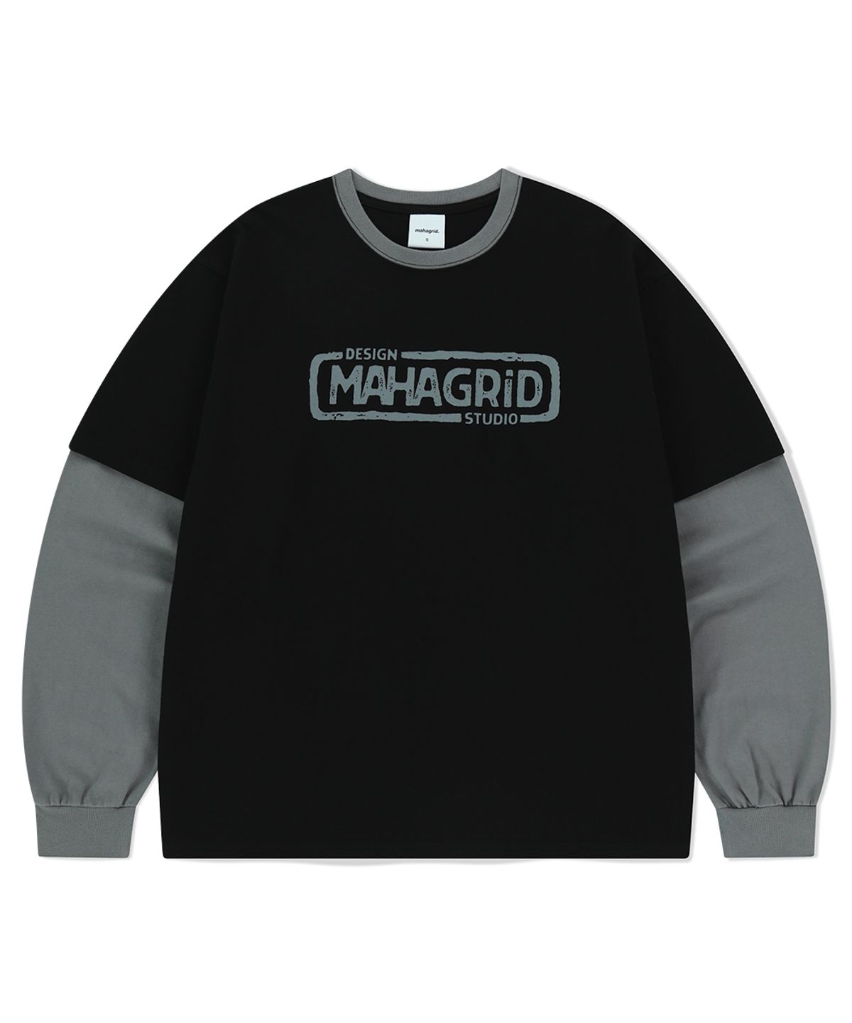 마하그리드(MAHAGRID) BANNER LOGO LAYERED LS TEE BLACK(MG2FSMM555A)