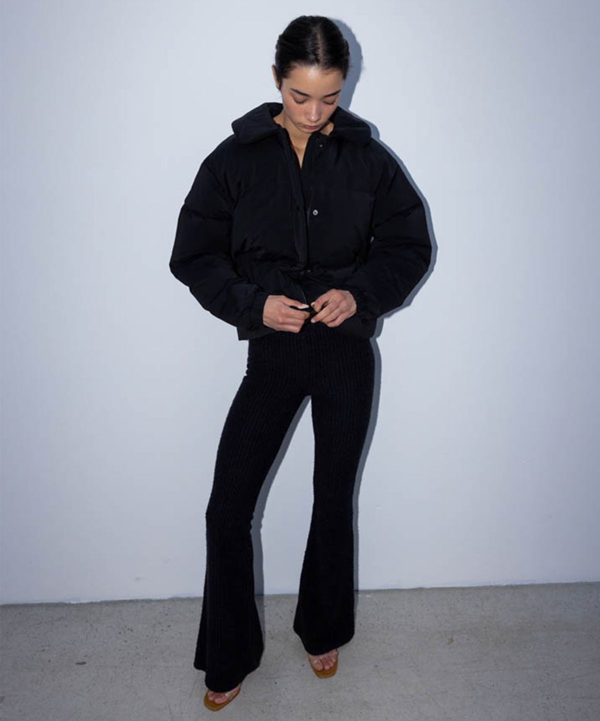 수수무(SUSUMU) BORING KNIT PANTS - black