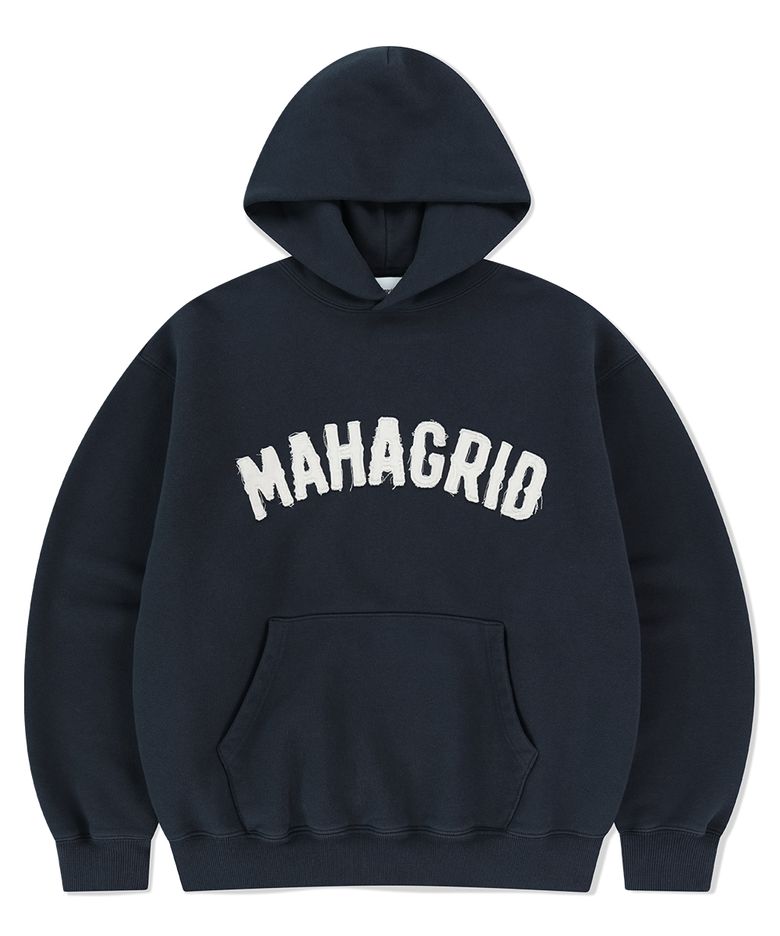 TWILL CUT OFF APPLIQUTE HOODIE NAVY(MG2FSMM403A)