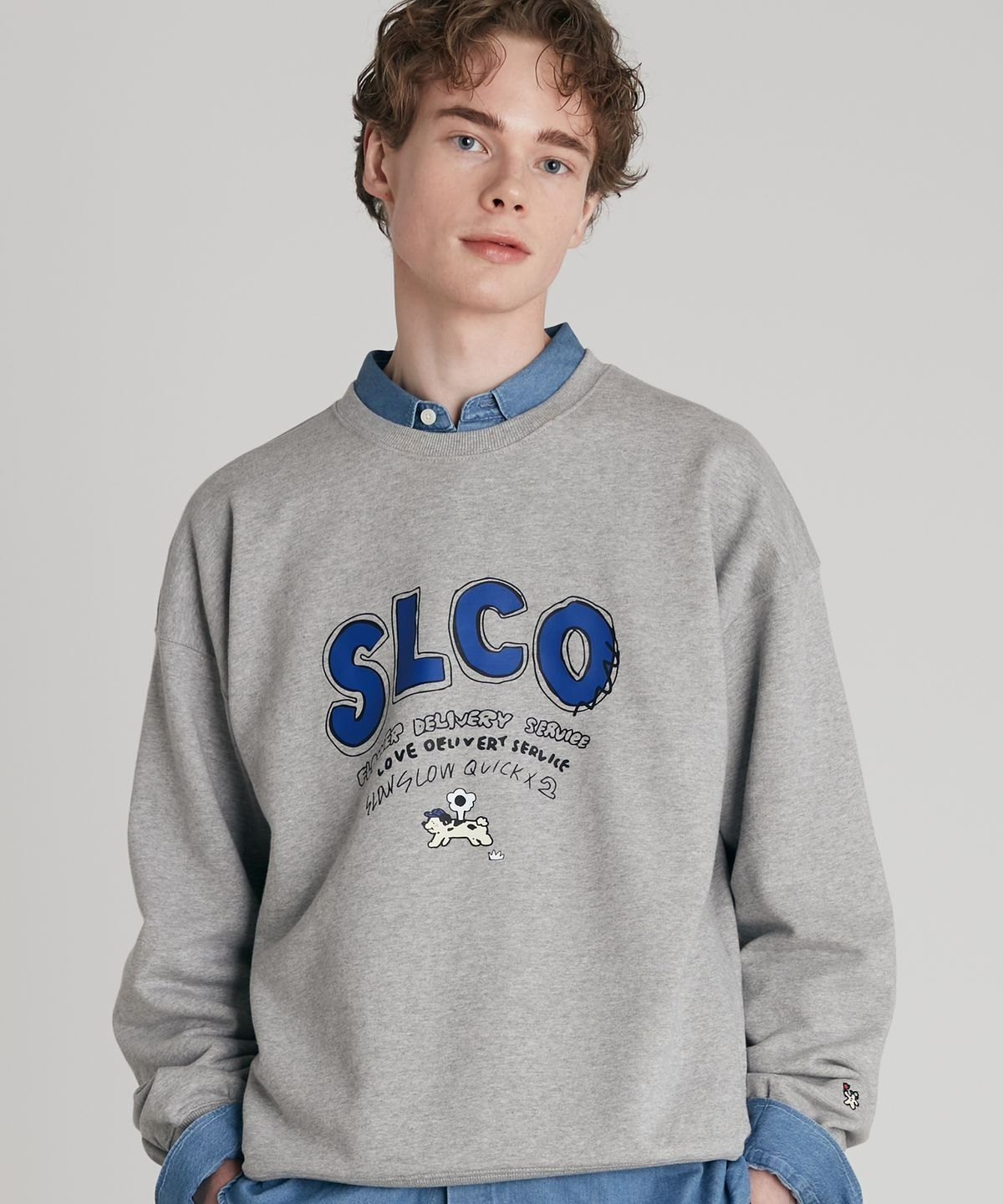 슬로코스터(SLOWCOASTER) SLCO SWEATSHIRT (SLCO UNIFORM 스웻셔츠) Grey