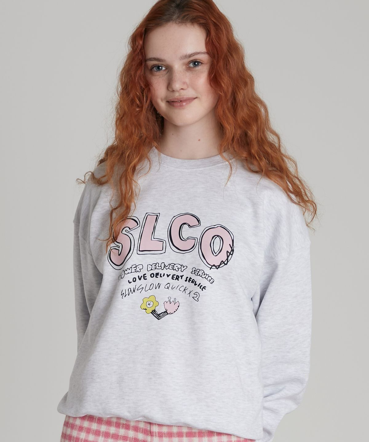 슬로코스터(SLOWCOASTER) SLCO SWEATSHIRT (SLCO UNIFORM 스웻셔츠) White Grey