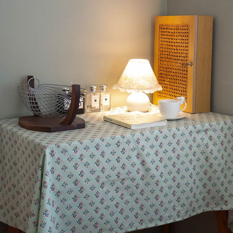 Vintage hand block table cloth - Nina