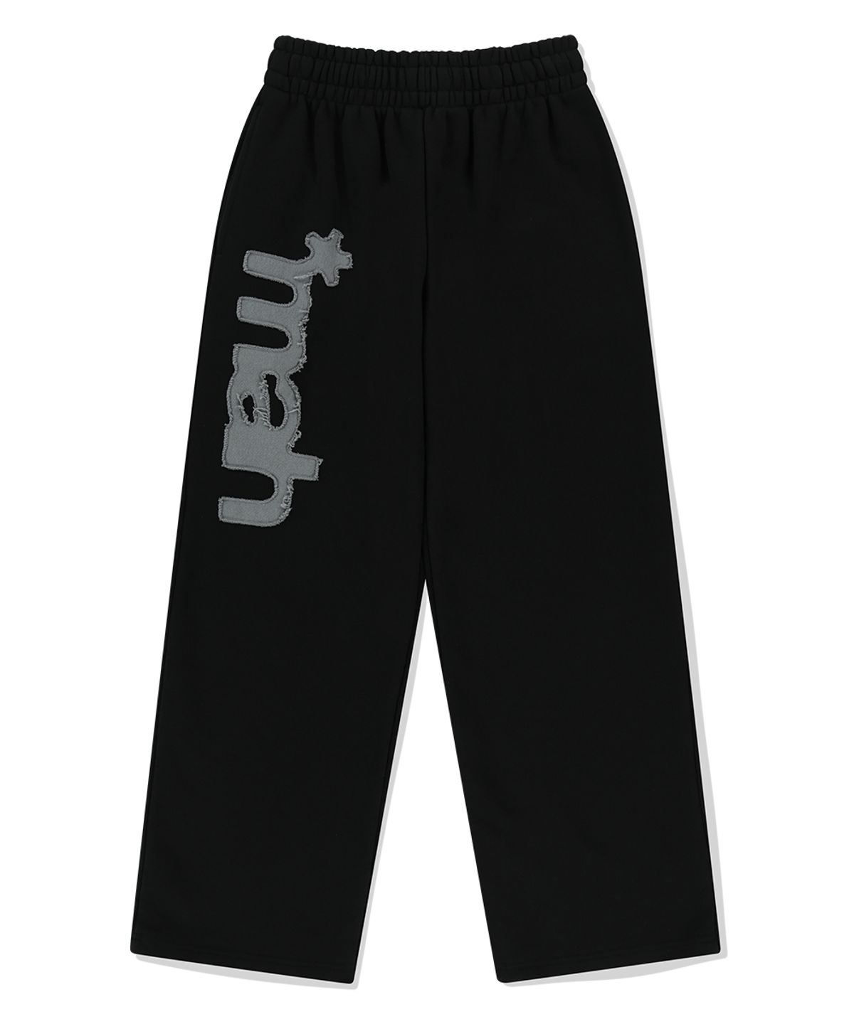 마하그리드(MAHAGRID) mah CUT OFF APPLIQUE SWEATPANT BLACK(MG2FSMPA01A)