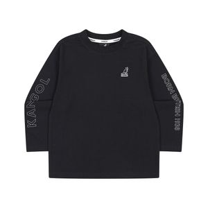 슬리브 레터링 프린트 롱슬리브 티셔츠 RA 0202 블랙