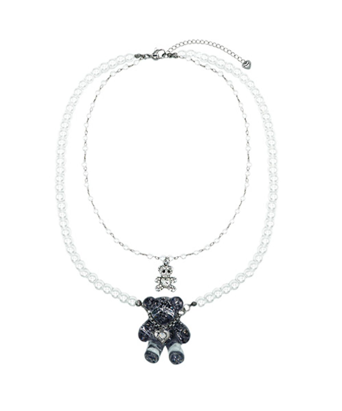 랜덤오프(RANDOMOFF) Double Layered twin bear Necklace
