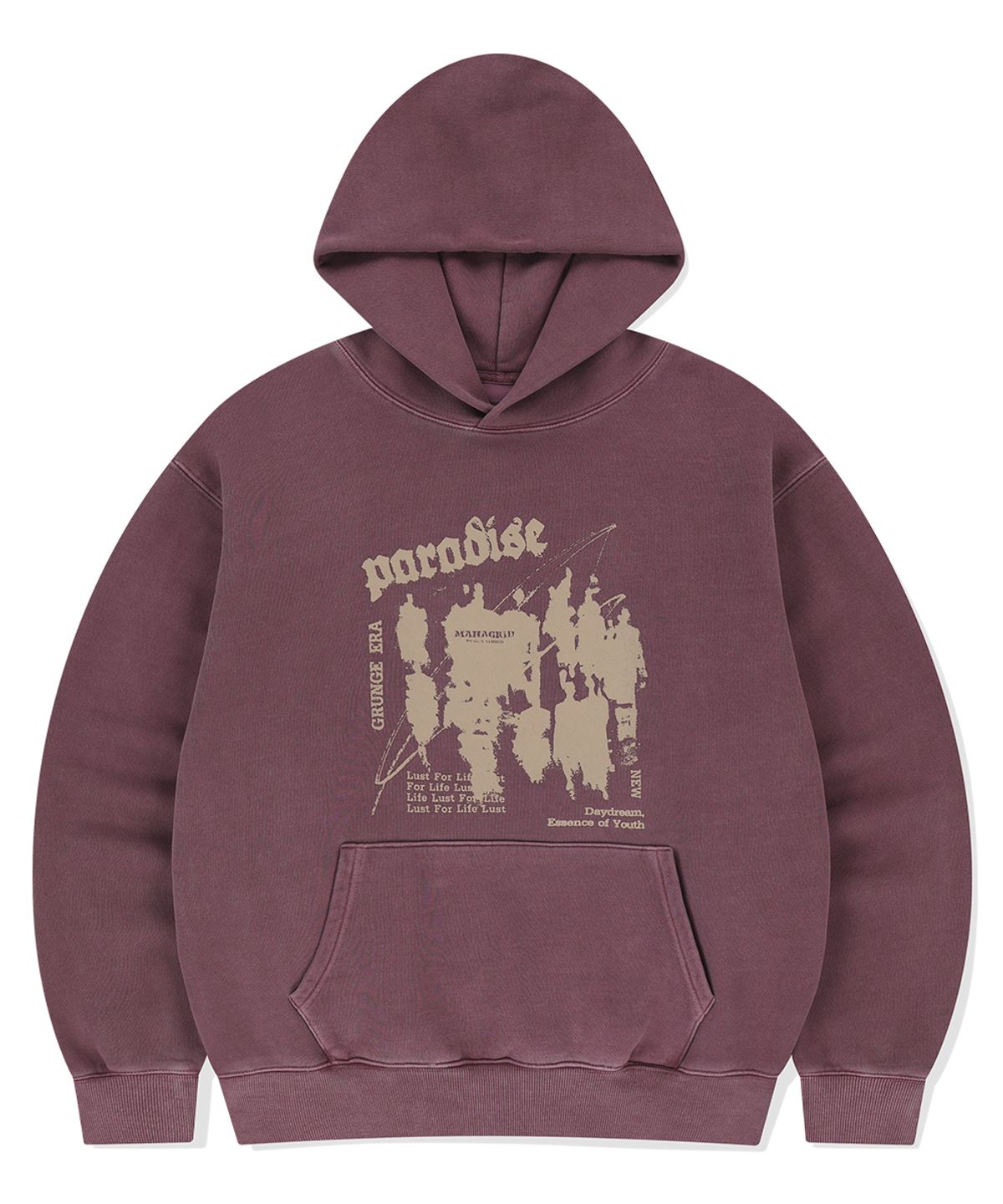 마하그리드(MAHAGRID) PARADISE PIGMENT HOODIE BURGUNDY(MG2FSMM410A)