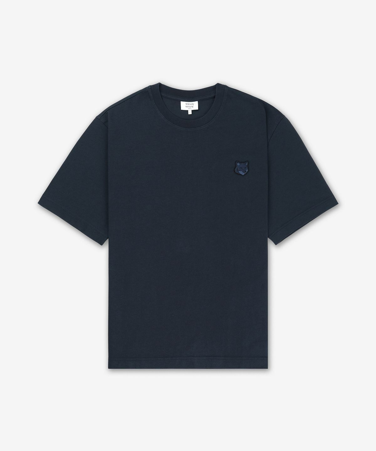 메종 키츠네(MAISON KITSUNE) 볼드 폭스 헤드 패치 오버사이즈 반소매 티셔츠 - 딥 네이비 / LM00107KJ0119P492