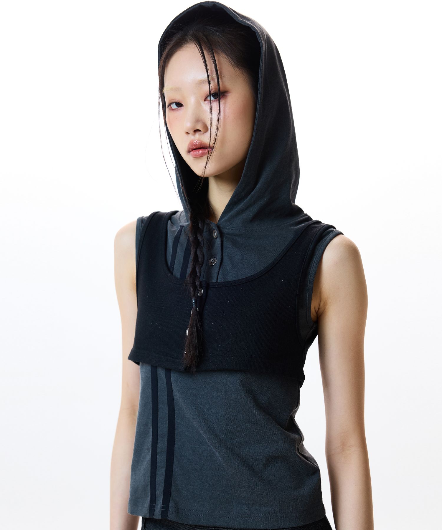 ★2025SS新作★LUV IS TRUE★IM HOOD LAYERED SET TOP MUSINSA | LUV IS TRUE IM HOOD LAYERED SET TOP(BLACK)