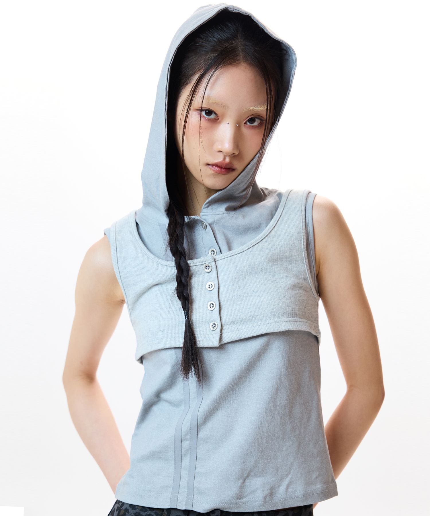 ★2025SS新作★LUV IS TRUE★IM HOOD LAYERED SET TOP MUSINSA | LUV IS TRUE IM HOOD LAYERED SET TOP(GRAY)