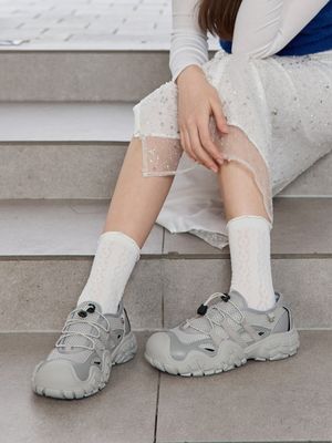 마쯔 여성 메쉬 스트링 캐주얼 스니커즈 4.5cm LCWC91M513