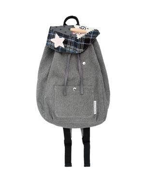 PATCHWORK STRING MINI BACKPACK (GREY)