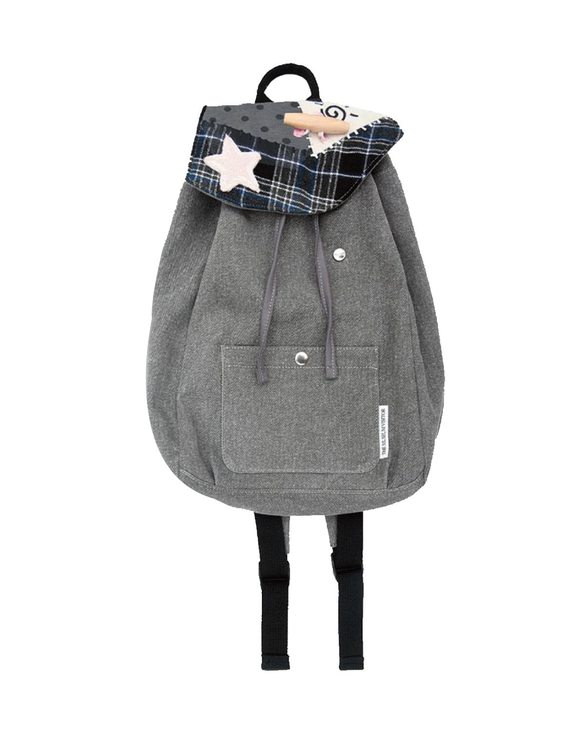 더뮤지엄비지터(THEMUSEUMVISITOR) PATCHWORK STRING MINI BACKPACK (GREY)