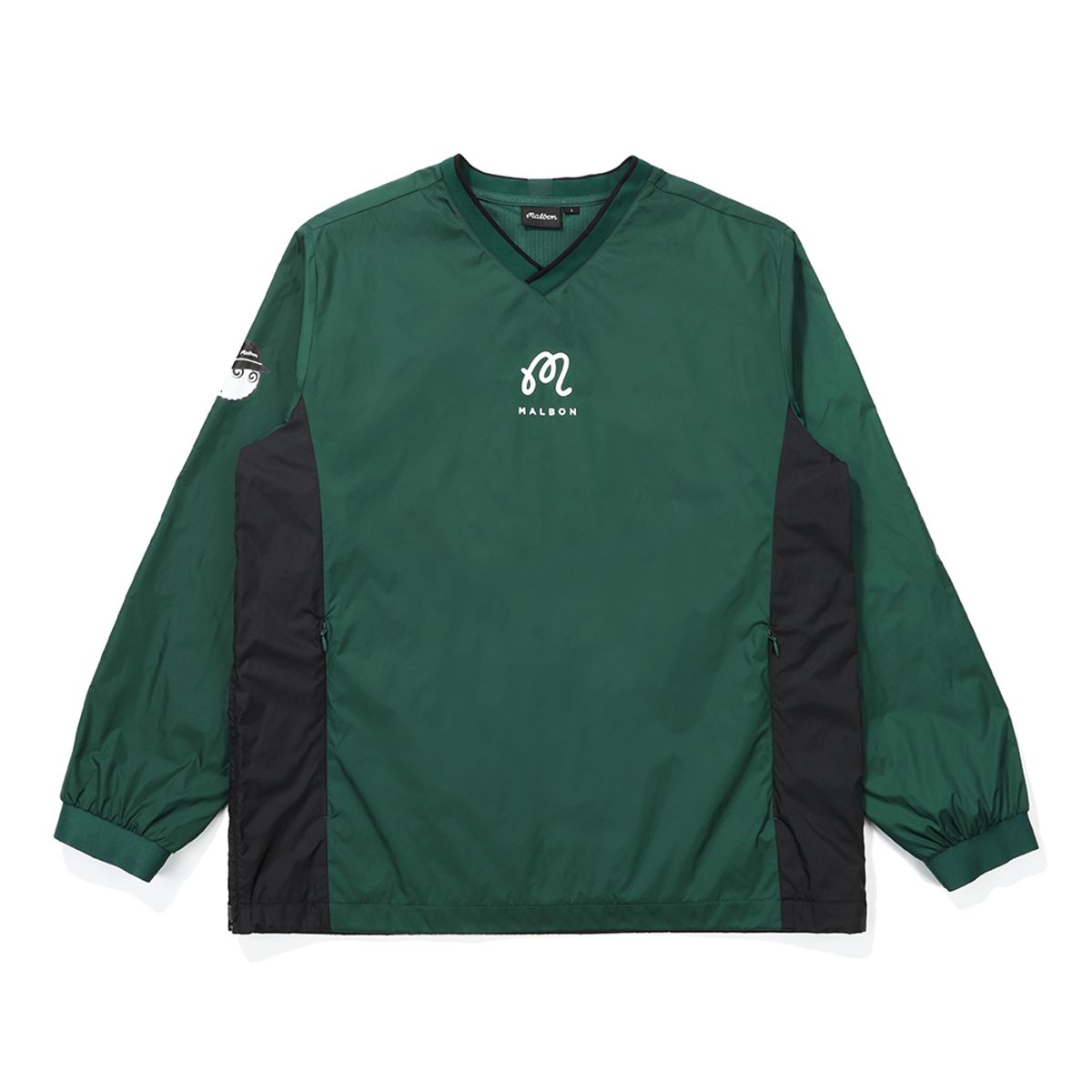 말본 골프(MALBON GOLF) V-NECK 컬러 블럭 메쉬 안감 피스테 GREEN (MAN)