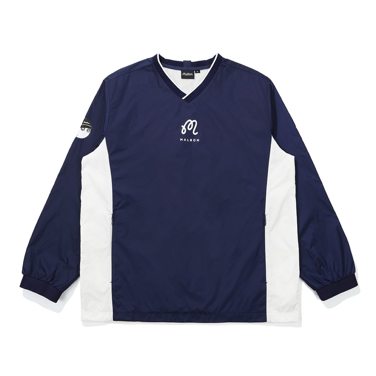말본 골프(MALBON GOLF) V-NECK 컬러 블럭 메쉬 안감 피스테 BLUE (MAN)