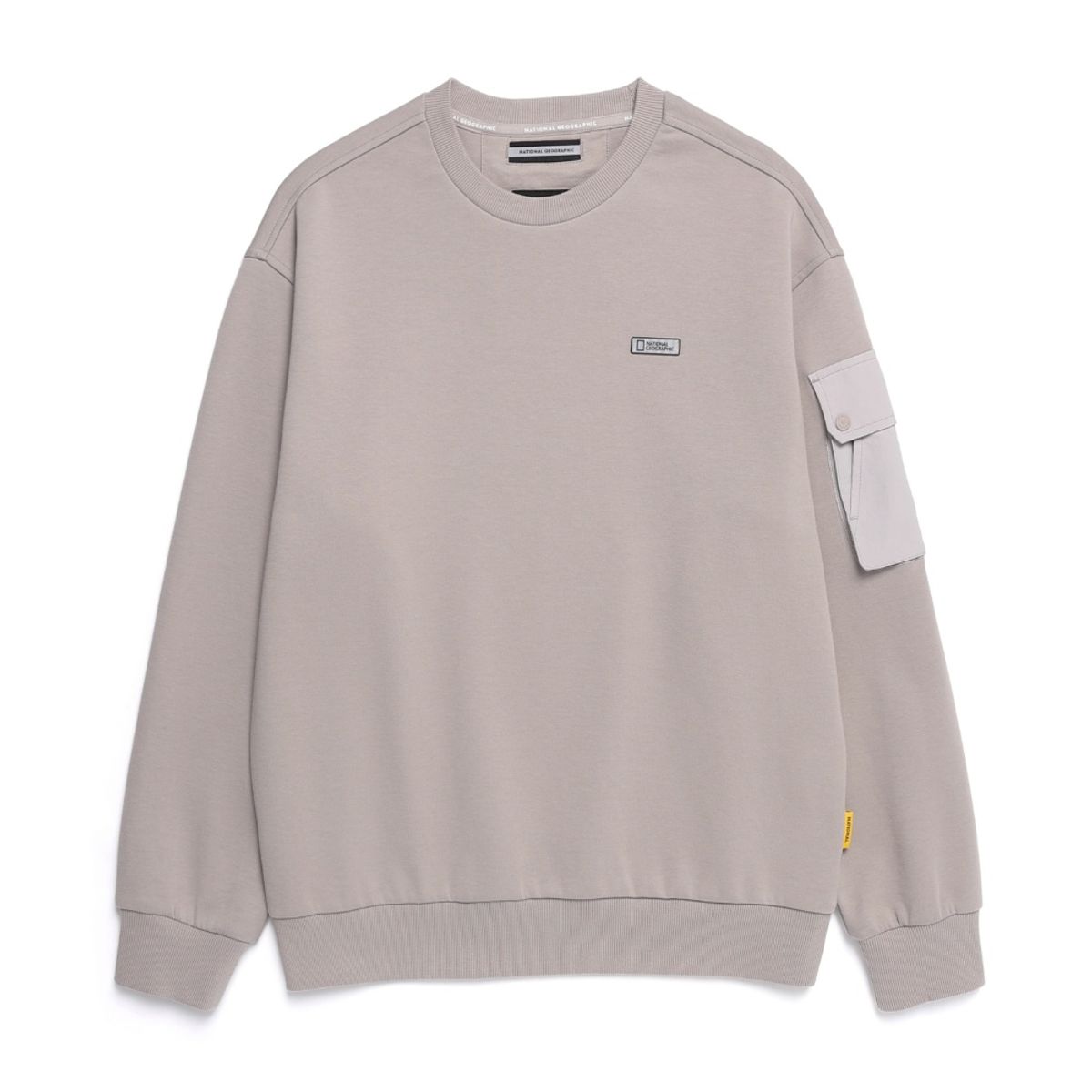 내셔널지오그래픽(NATIONALGEOGRAPHIC) N251USW900 NRN 소매포켓 세미오버핏 맨투맨 OAK BEIGE