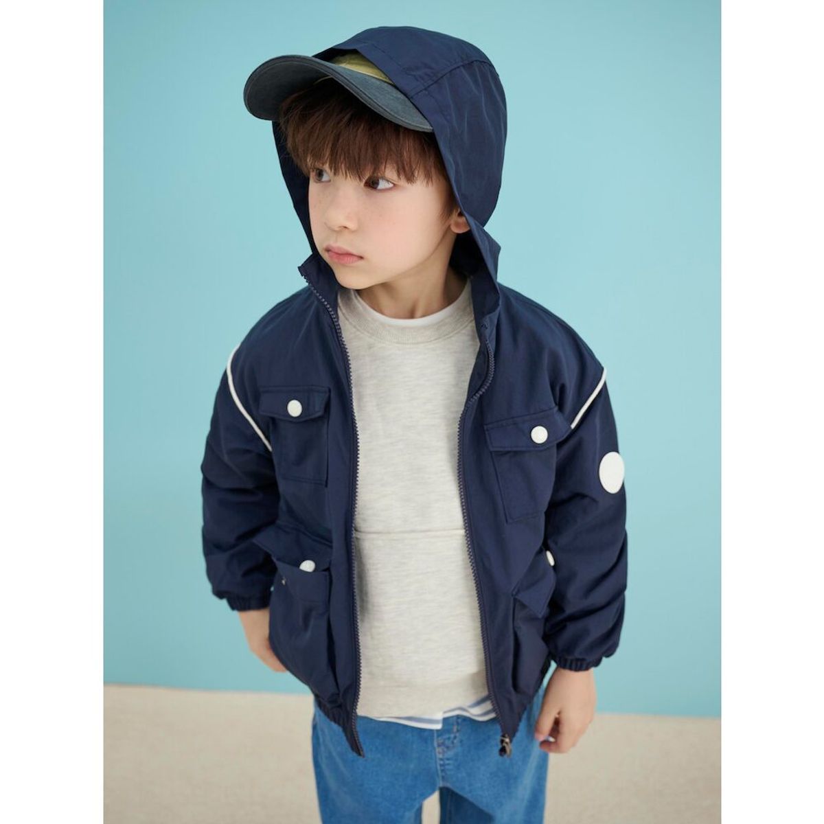 빈폴 키즈(BEANPOLE KIDS) 캐주얼 포켓 등교 점퍼  네이비 (BI5139U05R)